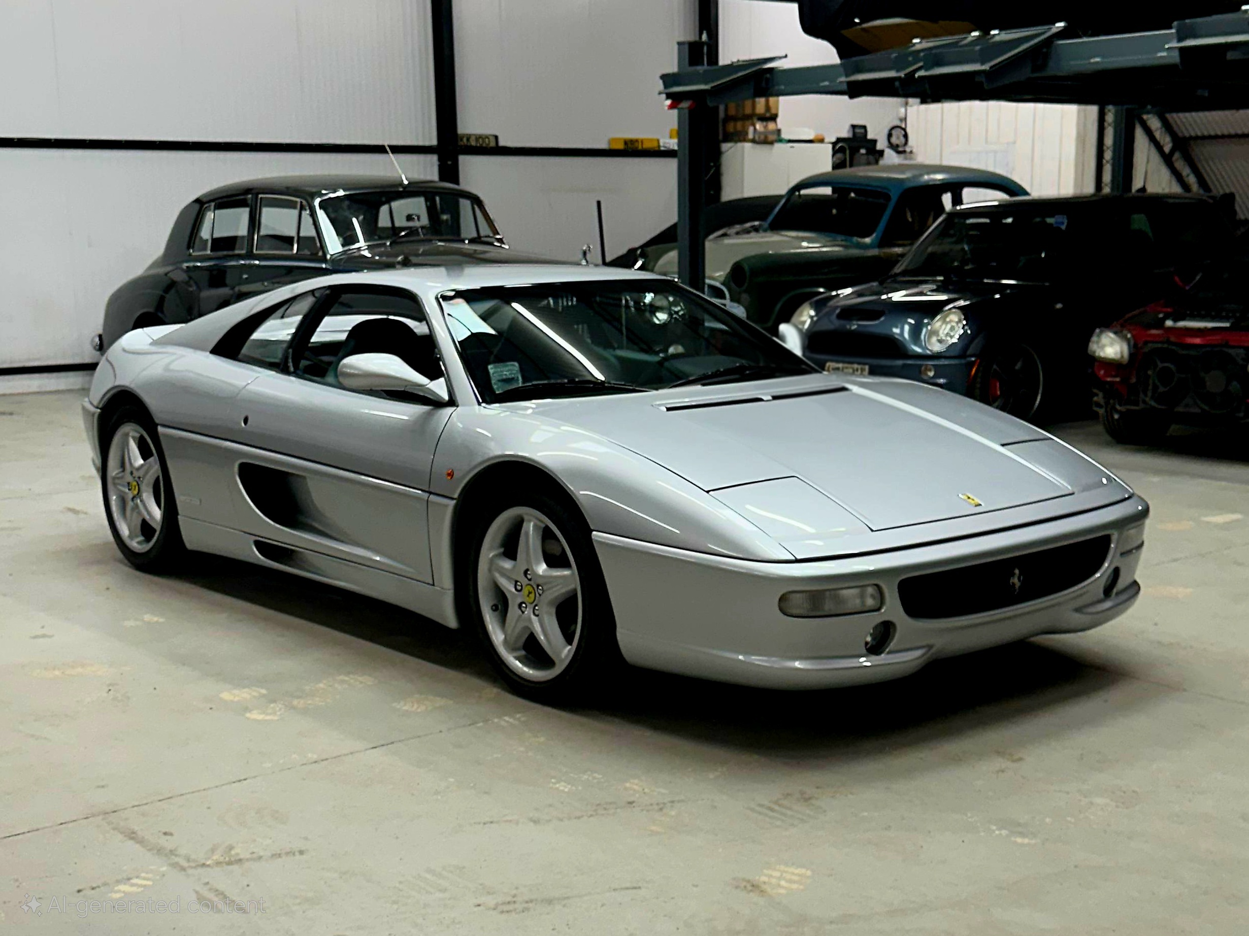 1995 F355 6-spd, Grigio Silverstone/green, carbon seats,